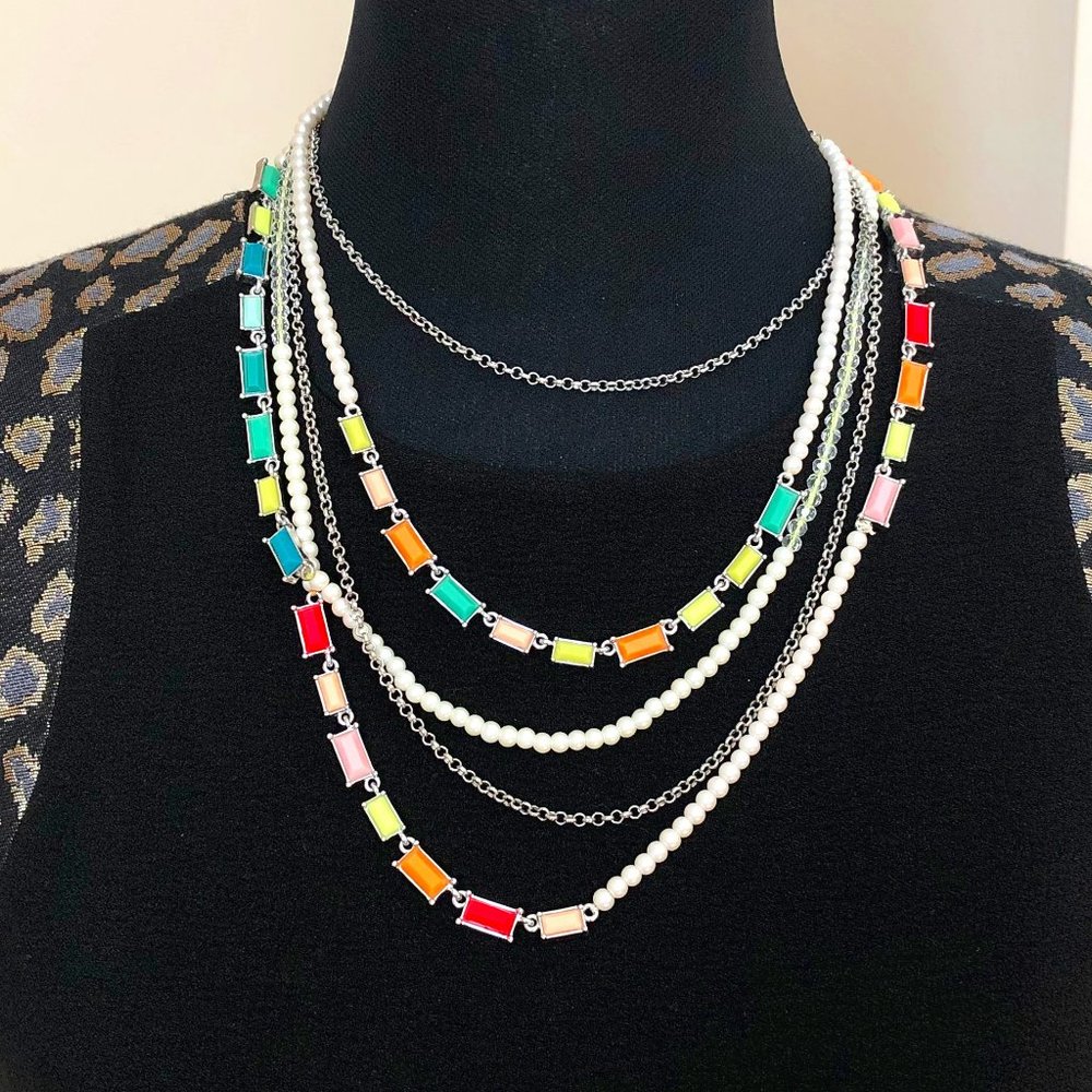 Ann Taylor Colorful Multi-Strand Necklace